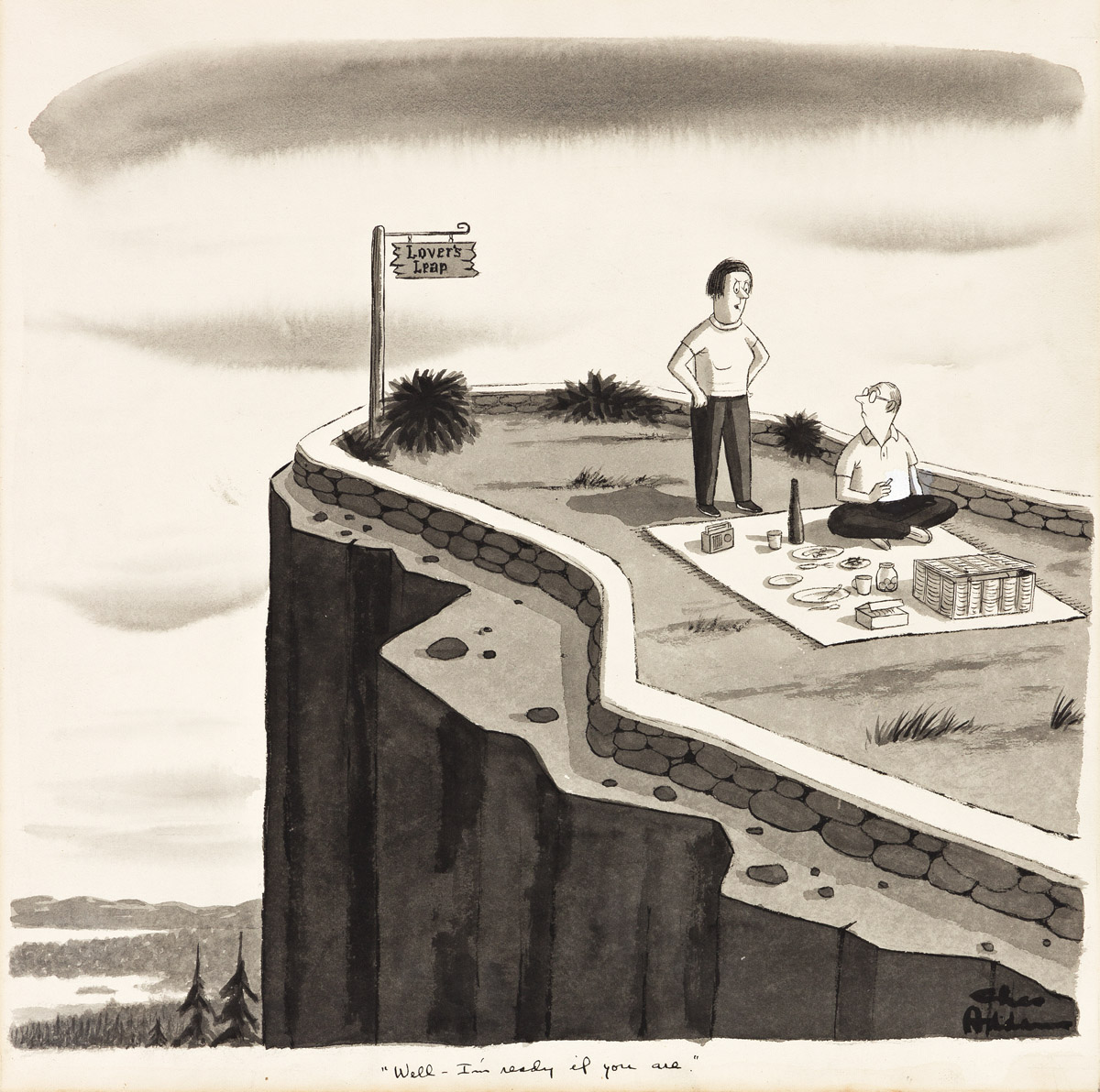 CHARLES ADDAMS (1912-1988) Well, Im ready if you are. [NEW YORKER / CARTOONS]